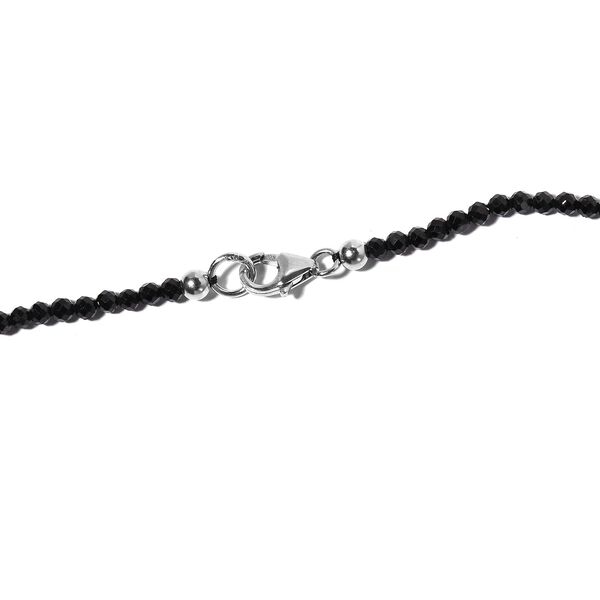 Schwarzer Spinell Halskette ca. 50 cm 925 Silber rhodiniert ca. 42.00 ct image number 5