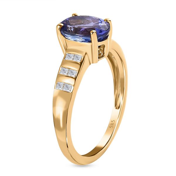 AA Tansanit und Diamant Ring in 585 Gelbgold - 2,07 ct. image number 7