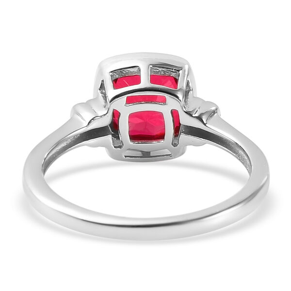 Rubelit-Triplett-Quarz Ring 925 Silber platiniert  ca. 1,68 ct image number 6