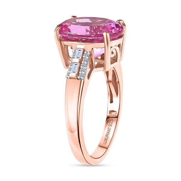 LUXURIANT AAA Labor Rosa Saphir und Moissanit Ring - 6,51 ct. image number 5