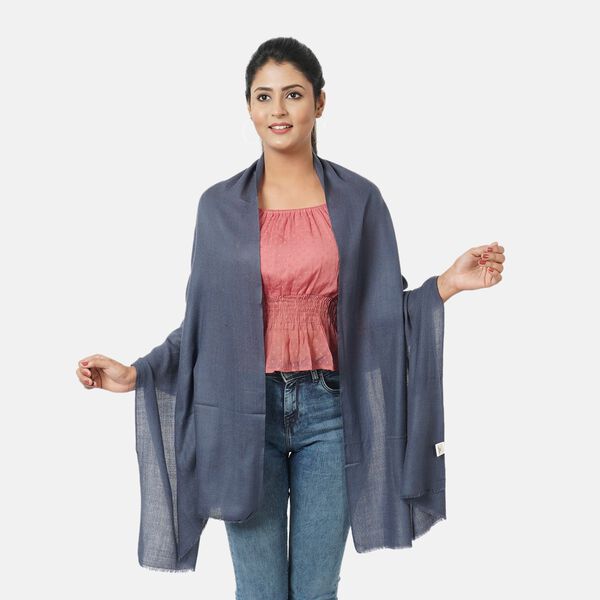 LA MAREY: Superweicher Schal aus 100% Kaschmirwolle, Blau&nbsp; image number 2