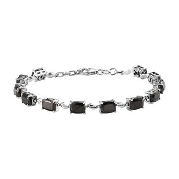 Elite Shungit Armband ca. 19 cm 925 Silber platiniert ca. 6,70 ct