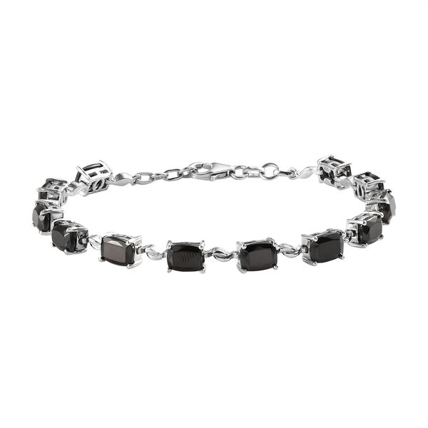 Elite Shungit Armband ca. 19 cm 925 Silber platiniert ca. 6,70 ct image number 0