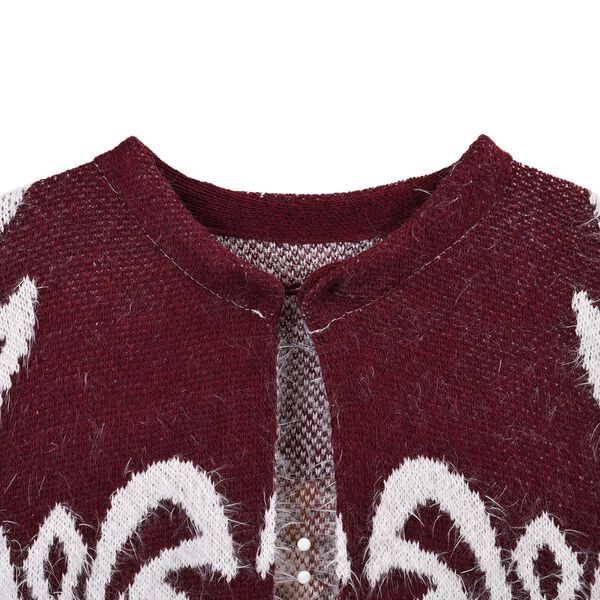 Kuscheliger Winter-Cardigan mit 2 Taschen, Einheitsgröße, burgunderrot image number 3