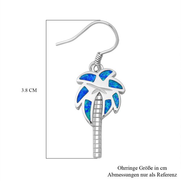 Simulierte blaue Opal-Palmbaum-Ohrringe image number 5