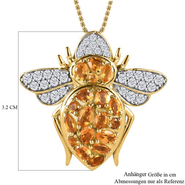 GP Italian Garden Kollektion- AA Citrin, Zirkon und Saphir-Anh&auml;nger mit 50cm Kette - 4,17 ct. image number 6