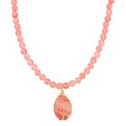 Kirsche Quarz Halskette Flexibles gelb vergoldet ca. 230.00 ct