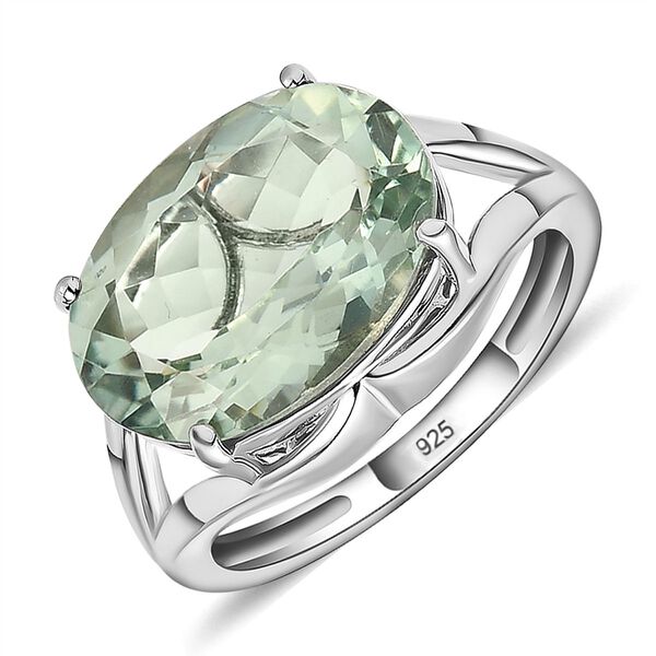 Prasiolith-Ring und Anh&auml;nger, 925 Silber platiniert ca. 11,15 ct image number 4