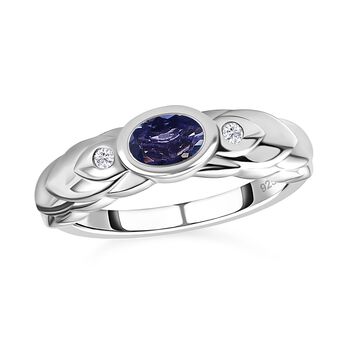 Tansanit und Zirkon Ring - 0,51 ct.
