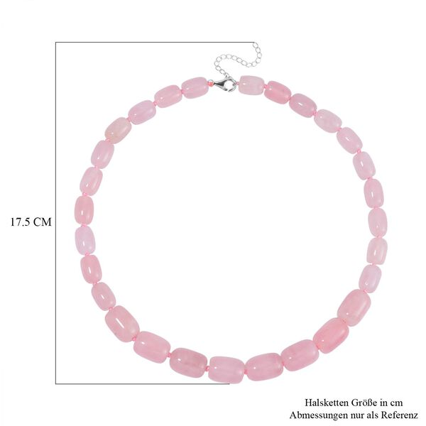 Rosenquarz Halskette ca. Flexibles cm 925 Silber ca. 424,50 ct. image number 4