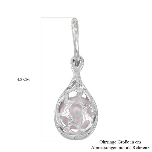 Königin der Edelsteine- weiße Edison Perle Ohrringe image number 6