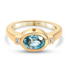 Blauer und Weißer Zirkon Ring 925 Silber vergoldet  ca. 2,17 ct image number 0