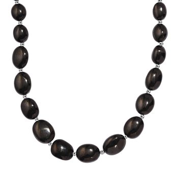 Elite Shungit Halskette ca. 45 cm 925 Silber rhodiniert ca. 175,00 ct.