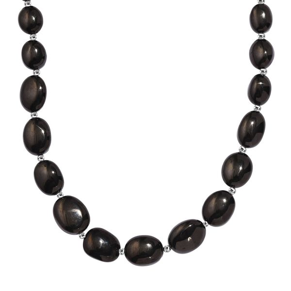 Elite Shungit Halskette ca. 45 cm 925 Silber rhodiniert ca. 175,00 ct.
