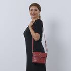 Crossbody Tasche aus 100% echtem Leder mit RFID Schutz, Größe 20x9,5x18 cm, Rot image number 1