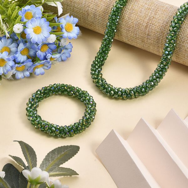 Gr&uuml;nes Kristall Schmuckset image number 2