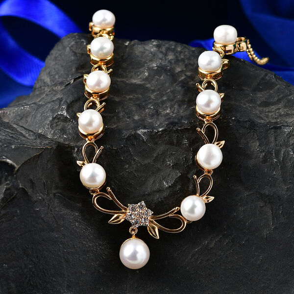 EVER TRUE S&uuml;&szlig;wasser Perle (9-9.5 mm) Halskette ca. 50 cm Nickelfreies Messing image number 1