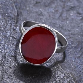 Royal Bali - Koralle Ring 925 Silber (Größe 17.00)