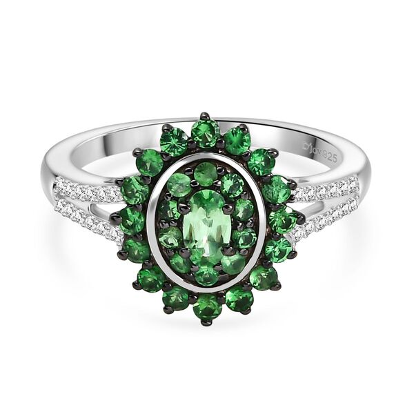 D'Joy AA Tsavorite Granat Ring 925 Silber rhodiniert (Gr&ouml;&szlig;e 18.00) ca. 1,07 ct