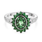 D'Joy AA Tsavorite Granat Ring 925 Silber rhodiniert (Größe 18.00) ca. 1,07 ct