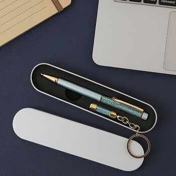 T&uuml;rkis Edelstein Stift-Set, Blau