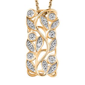 ALLORO vergoldeter Silber-Anhänger mit Diamantakzenten und 50cm Kette