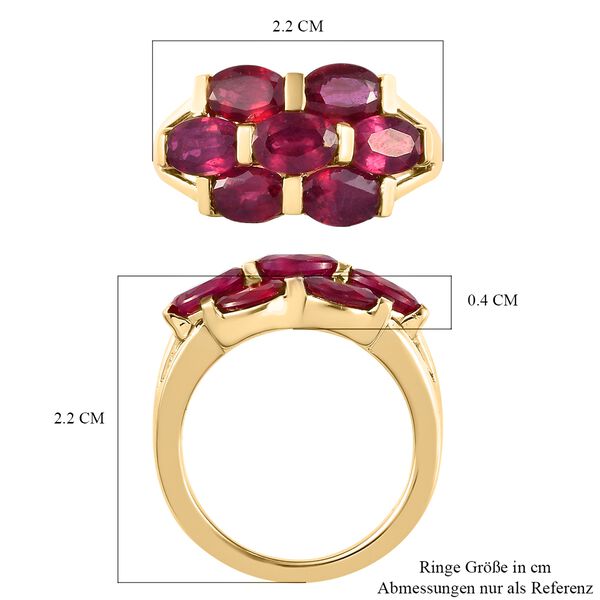 Afrikanischer Rubin (Fissure gefüllt) Ring 925 Silber vergoldet image number 6