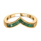 Regal Chevron - D joy Kagem Sambischer Smaragd Ring 925 Silber 750 Gelb Vergoldet (Größe 20.00) ca. 0.52 ct