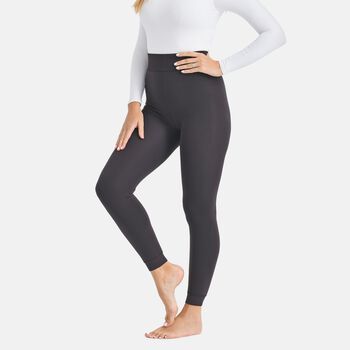 Thermo-Leggings mit Fleecefutter, Braun, Gr&ouml;&szlig;e L/XL