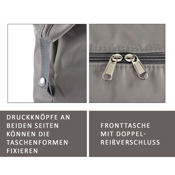 Faltbare Nylon-Reisetasche, Grau image number 5