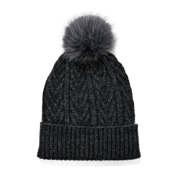 2-tlg. Set Schal und M&uuml;tze, dunkelgrau image number 3