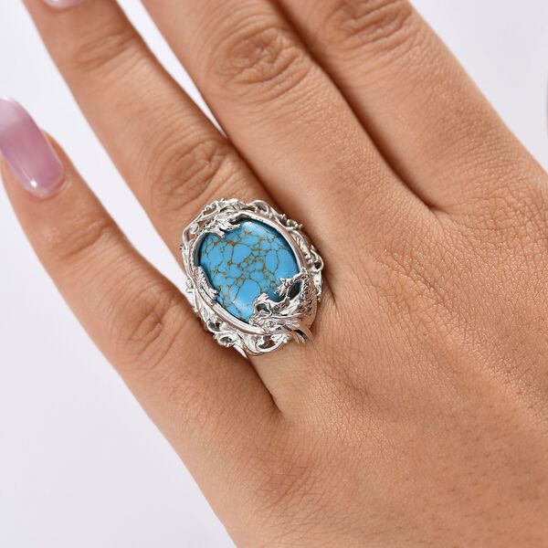 Blauer Türkis Ring - 11,45 ct. image number 3