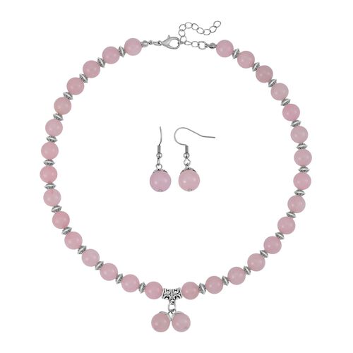 Rosenquarz Schmuckset 925 Silber Antik-silber-Plattierung und Legierung Antik-silber-Plattierung ca. 300.00 ct image number 0