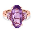 Rose de France Amethyst Ring, 925 Silber ros&eacute;vergoldet (Gr&ouml;&szlig;e 17.00) ca. 9.84 ct