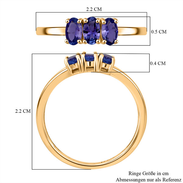 D'Joy AA Tansanit Ring, 925 Silber vergoldet - 0,71 ct. image number 6