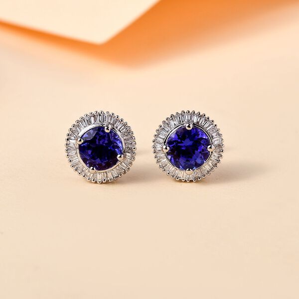 RHAPSODY AAAA Tansanit und VS EF Diamant Ohrringe in 950 Platin - 2,60 ct. image number 2