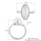 Premium Regenbogen Mondstein Solitär Ring 925 Silber (Größe 18.00) ca. 6,27 ct image number 6