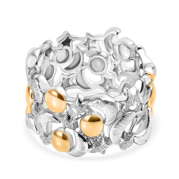 GP - Kanchanaburi Blauer Saphir Ring 925 Silber vergoldet und platiniert (Größe 21.00) image number 7