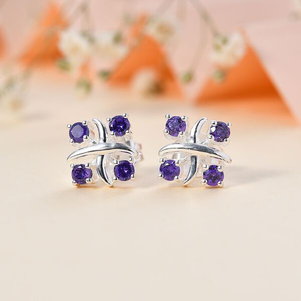 Designer Inspiriert XOXO Blauer Zirkonia Ohrringe 925 Silber image number 2