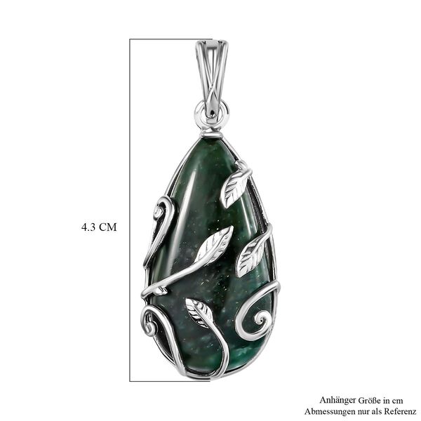 Grüner Aventurin Anhänger 925 Silber rhodiniert ca. 21,47 ct. image number 6
