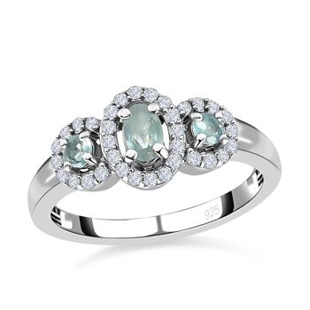 Alexandrit und wei&szlig;er Zirkon-Ring - 0,70 ct.