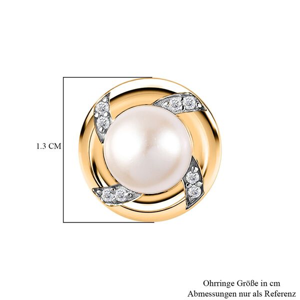 Süßwasserperlen und Zirkon Ohrringe - 6,25 ct. image number 6