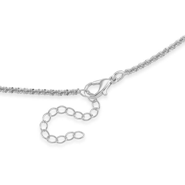 Funkel Halskette, Nickelfreies Messing Silberfarben ca. 50 cm + 5 cm Extender image number 4