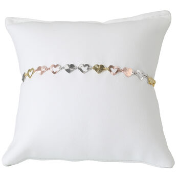 ARTE CUORE 4 3CR 925 Silber Tricolor Armband ca. 18 cm + 2.5 cm Extender, ca. 2,73g