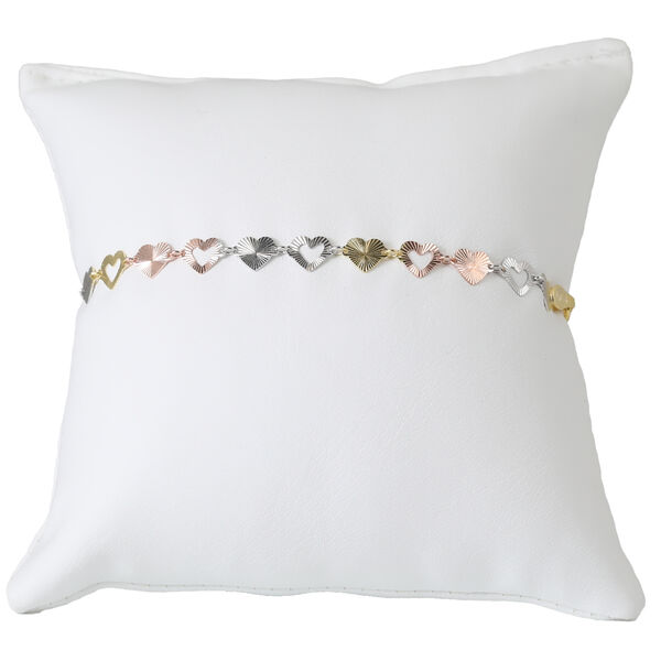 ARTE CUORE 4 3CR 925 Silber Tricolor Armband ca. 18 cm + 2.5 cm Extender, ca. 2,73g