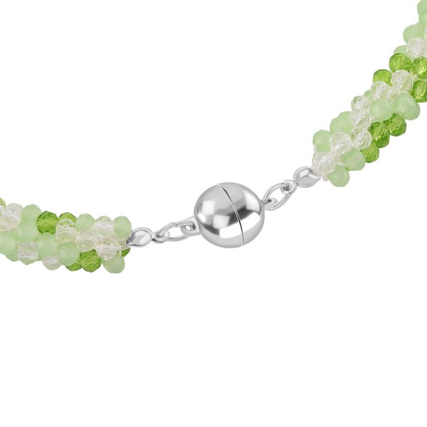 2er Set - Weißer Kristall Halskette und Armband, Grün image number 5