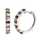 Mehrfarbige-Turmalin Ohrringe, 925 Silber platiniert, ca. 2.39 ct