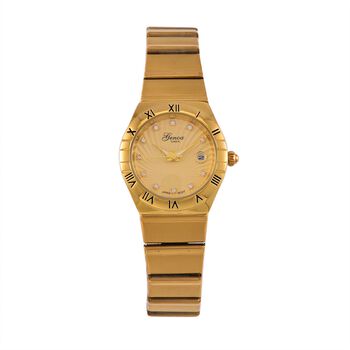 Wei&szlig;er Kristall Uhren 19 cm Reiner Edelstahl Bicolor