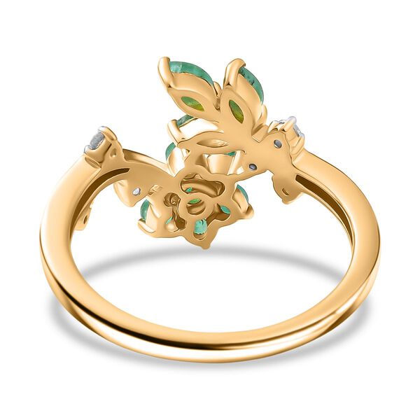 Kagem Sambischer Smaragd Ring 925 Silber 750 Gelbgold Vermeil (Gr&ouml;&szlig;e 21.00) ca. 1,23 ct image number 5