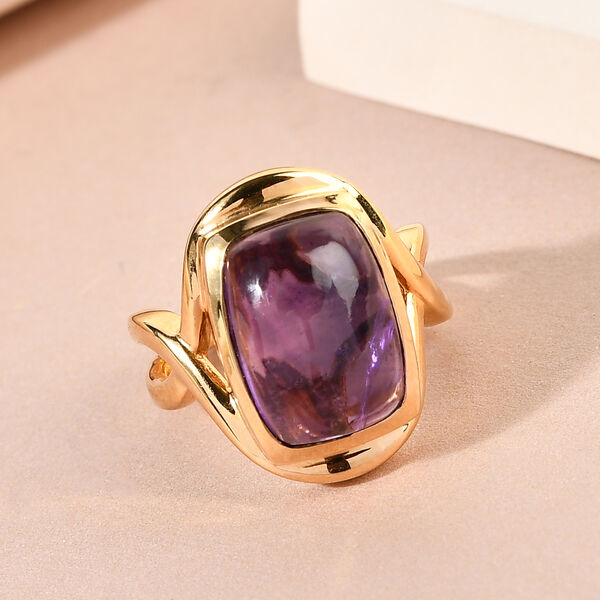 Afrikanischer Amethyst Ring, 925 Silber Gelbgold Vermeil  ca. 3,00 ct image number 2